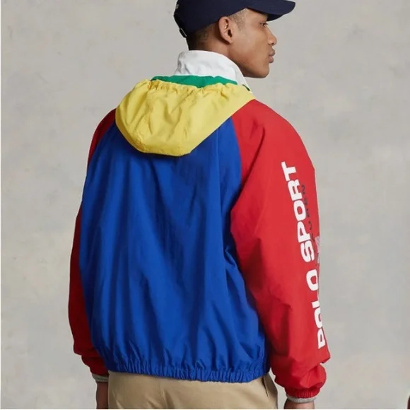 NWT POLO SPORT Ralph Lauren Colorblock Hooded Windbreaker Jacket size L - Picture 3 of 16